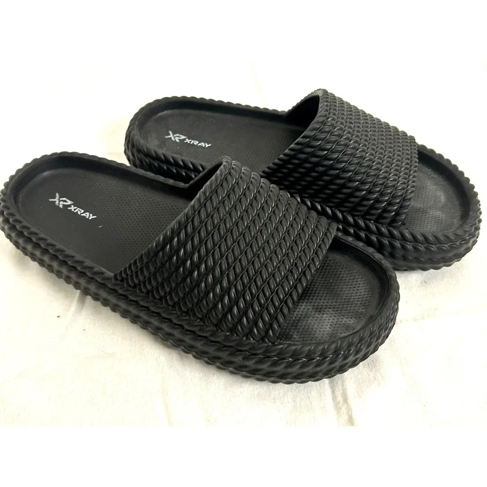 X Ray‎ Brand Men's Sz 10M Flip Flops Black Rubber
